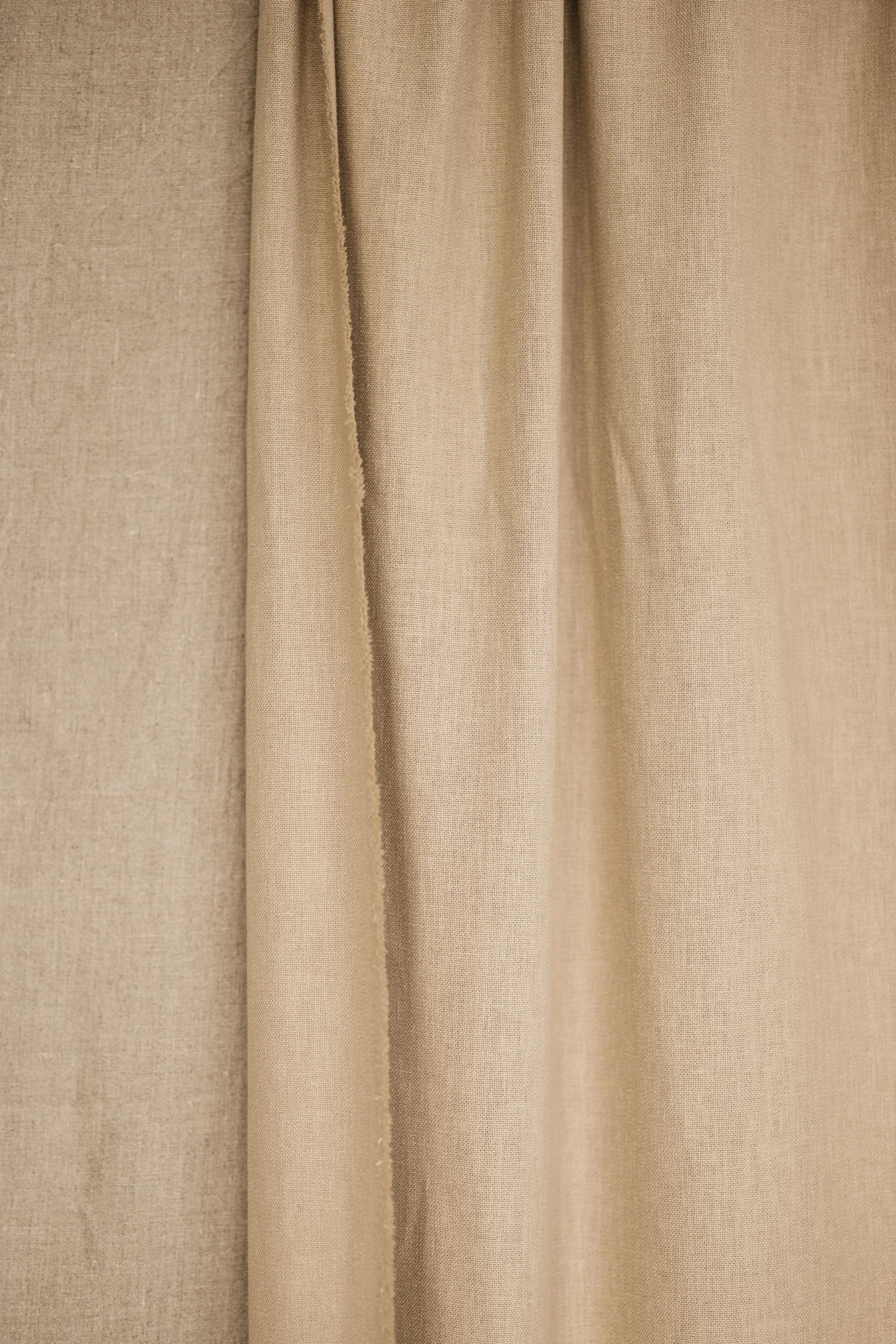 Close view of woven curtain fabric texture
